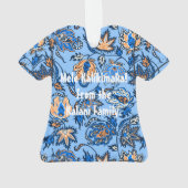 プロテアろうけつ染めハワイアン熱帯フローラアロハシャツ オーナメント (裏面)