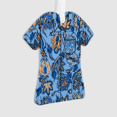 プロテアろうけつ染めハワイアン熱帯フローラアロハシャツ オーナメント (正面)