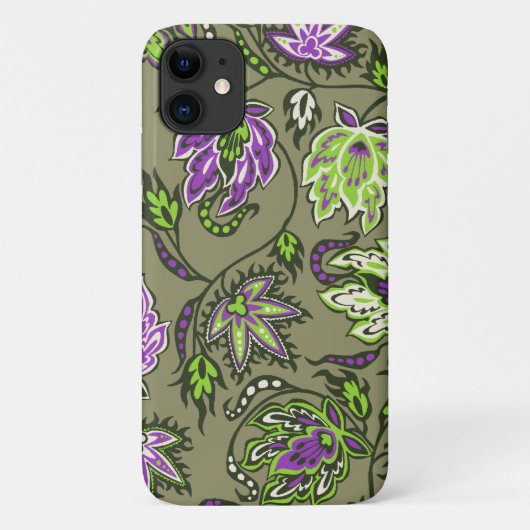 プロテアろうけつ染めハワイアン熱帯フローラカーキ Case-Mate iPhoneケース (裏面)