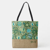 プロテアろうけつ染めハワイアン熱帯モノグラムビーチバッグ トートバッグ (正面)