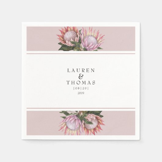 プロテアエレガントーフラワーナプキン スタンダードカクテルナプキン (正面)