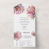 プロテアシュガーブッシュフインボス水彩美化主義者 オールインワン招待状 (内側)