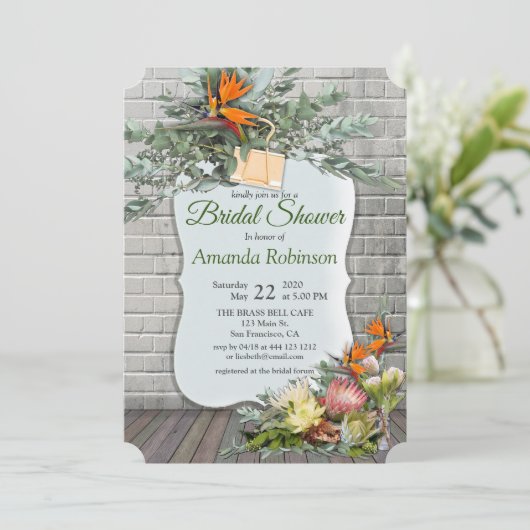 プロテアストレリツィアフラワーブライダルシャワー 招待状 (スタンド正面)