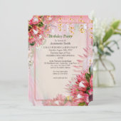 プロテアストレリツィアフラワー誕生日 招待状 (スタンド正面)