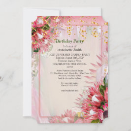 プロテアストレリツィアフラワー誕生日 招待状