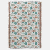 プロテアフラワーデザートフローラピンク柄 スローブランケット (正面縦)