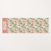 プロテアフラワーフローラピンク緑のパターン名 ヨガマット (正面(横))