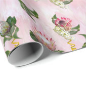 プロテアフラワーブケッ葉トとセージ化粧品b ラッピングペーパー (ロールコーナー)