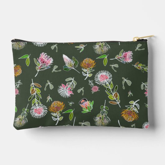 プロテア植物化粧品バッグ アクセサリーポーチ (裏面)