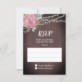 プロテア素朴ユーカリプトゥスウッドズ結婚ライツ 出欠カード