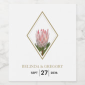 プロテア素朴王結婚の ワインラベル (シングルラベル)