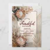 プロテア素朴開花感謝祭ディナー 招待状 (正面)