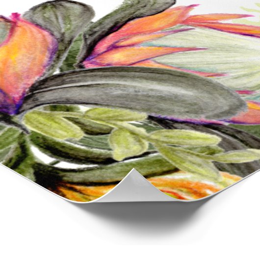 プロテア結婚ブーケ王のポスター ポスター (角)