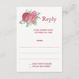 プロテア結婚花の返信カード 出欠カード