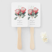 プロテア赤面ウオーターカラーフラワー結婚ズ ハンドファン (正面&裏面)