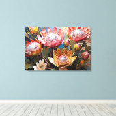 プロテア鮮やかス絵画の自然愛好家 キャンバスプリント (インサイチュ (ウッドフロア))