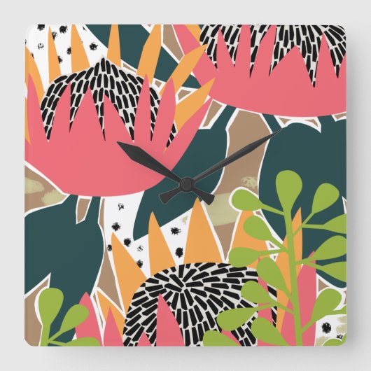 プロテア1世 スクエア壁時計 (正面)