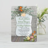 プロテア - ストレリジアの花の結婚式招待状 招待状 (スタンド正面)