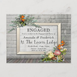 プロテア – ストレリツィアフラワーアレンジメント婚約 インビテーションポストカード