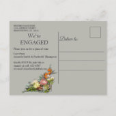 プロテア – ストレリツィアフラワーアレンジメント婚約 インビテーションポストカード (裏面)