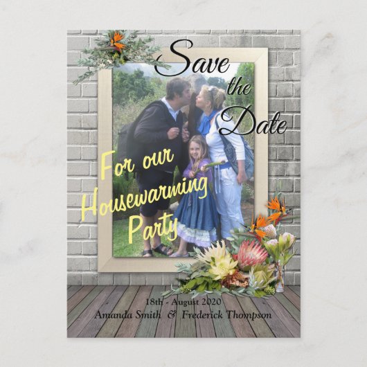 プロテア – ストレリツィアフラワーズ引っ越し祝いパーティー 案内ポストカード (正面)