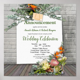 プロテア – Strelitziaフラワーアナウンス ポスター