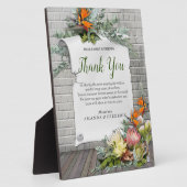 プロテア – Strelitziaフラワーサンキュー フォトプラーク (側面)