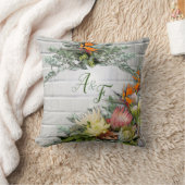 プロテア – Strelitzia花結婚の贈り物 クッション (ブランケット)