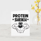 プロテインシェイクおもしろいアラビアジムフィットネス恋人体 カード (黄色い花)