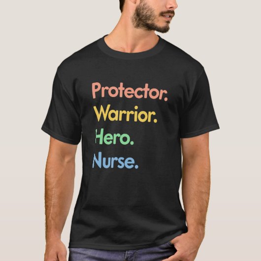 プロテクター 戦士 ヒーロー 看護師 Tシャツ (正面)