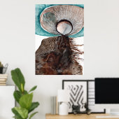 プロテクター – 混合メディア抽象芸術スピリットガイド ポスター (ホームオフィス)