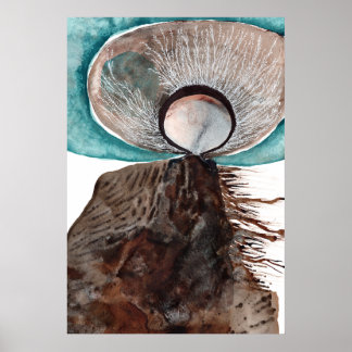 プロテクター – 混合メディア抽象芸術スピリットガイド ポスター