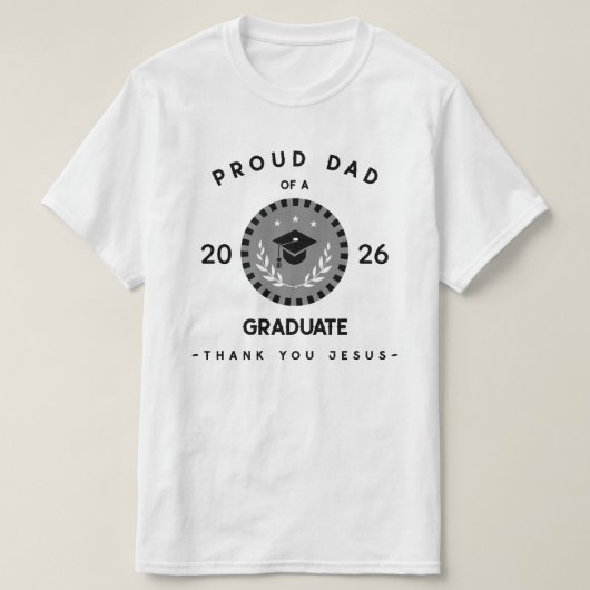 プロテスタントの父のクリスチャン卒業ありがとうイエス Tシャツ (デザイン正面)