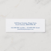 プロテニスのコーチの名刺 スキニー名刺 (裏面)