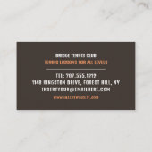 プロテニスプレーヤー、テニスプレーヤー/コーチ/インストラクター 名刺 (裏面)