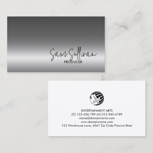 プロデューサーエンターテイメントフェイクシルバー 名刺 (正面/裏面)