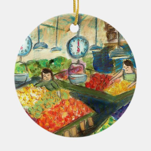 プロデュースオーナメントの世話(パイクプレイスシアトル) セラミックオーナメント (正面)