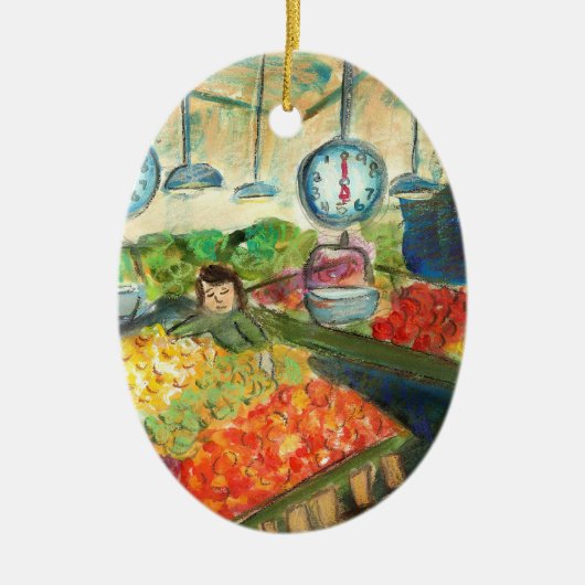 プロデュースオーナメントの世話(パイクプレイスシアトル) セラミックオーナメント (正面)