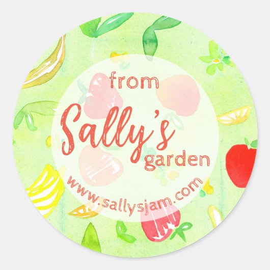 プロデュース製品ラベルの庭から ラウンドシール (正面)