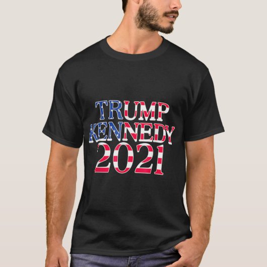 プロトランプケネディJr 2021米国国旗のトランプ大統領 Tシャツ (正面)