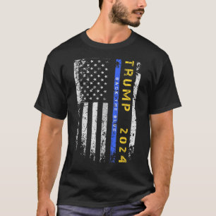 プロトランプ47 2024青い薄い青いライン名をバック Tシャツ