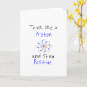 プロトンのように考え、前向きにとどまって下さい カード (黄色い花)
