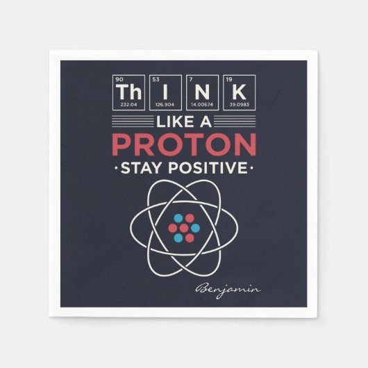 プロトン考え化学の先生とおたくのように スタンダードカクテルナプキン (正面)