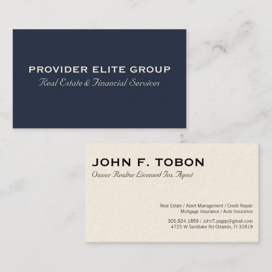 プロバイダーのエリートグループ 名刺 (正面/裏面)