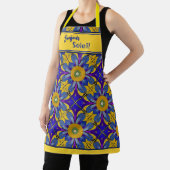 プロバンカルキッチンブルー&イエローボンジュールソレイユ エプロン (インサイチュ)
