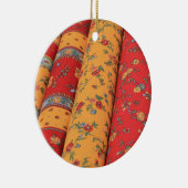 プロバンサルの織物のクリスマス装飾 セラミックオーナメント (右)