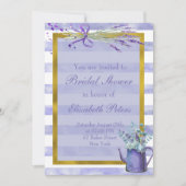 プロバンスのラベンダーの紫色の花のブライダルシャワー 招待状 (正面)