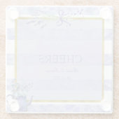 プロバンスラベンダーパープルフラワー結婚ズ応援 ガラスコースター (裏面)