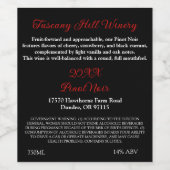 プロバンセールブラックレッドアドモダンレスの説明 ワインラベル (シングルラベル)