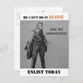 プロパガンダをテーマにした花婿介添人またはグロムスマン招待状 インビテーションポストカード (正面/裏面)